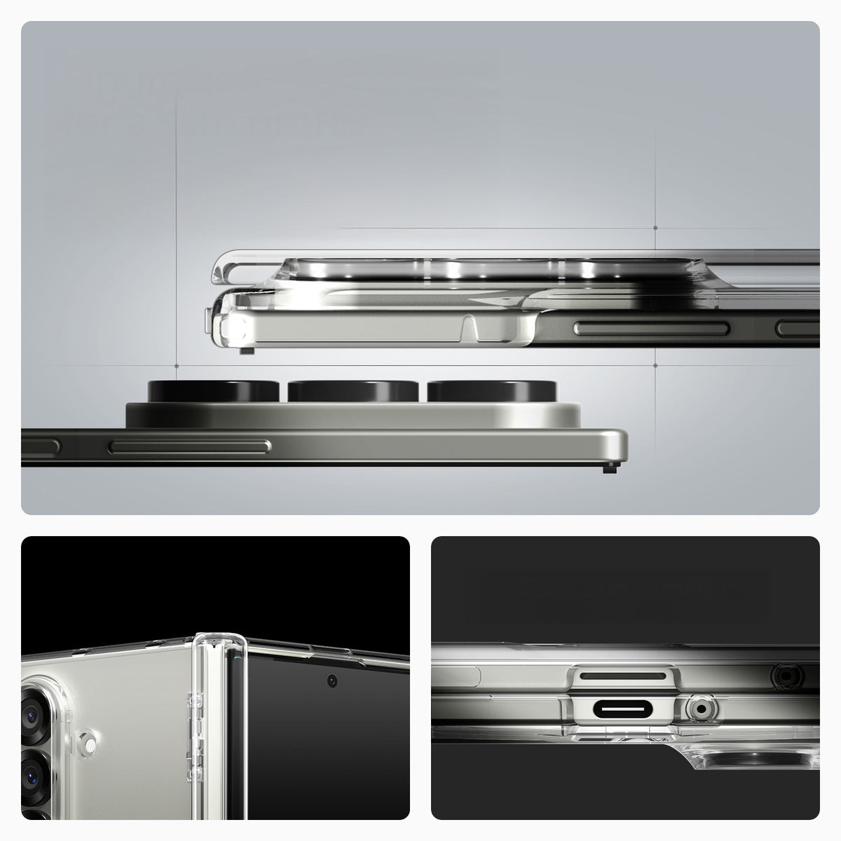 Handyhülle für Galaxy Z Fold7, Spigen Ultra Hybrid Pro Mag mit MagSafe, Transparent-Weiß