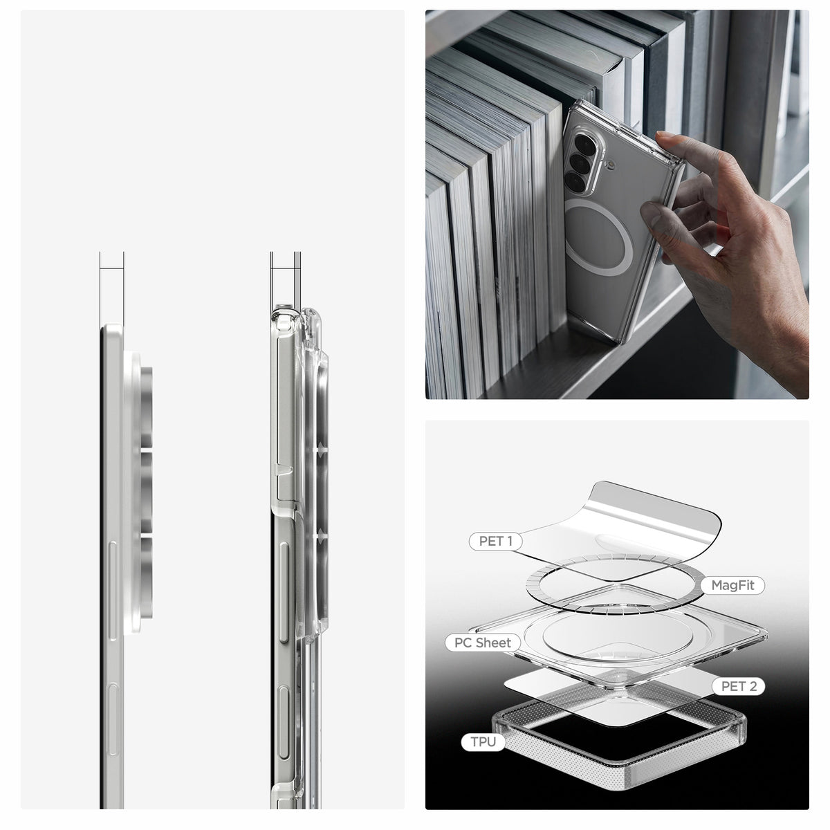 Handyhülle für Galaxy Z Fold8 Ultra, Spigen Ultra Hybrid Pro Mag mit MagSafe, Transparent