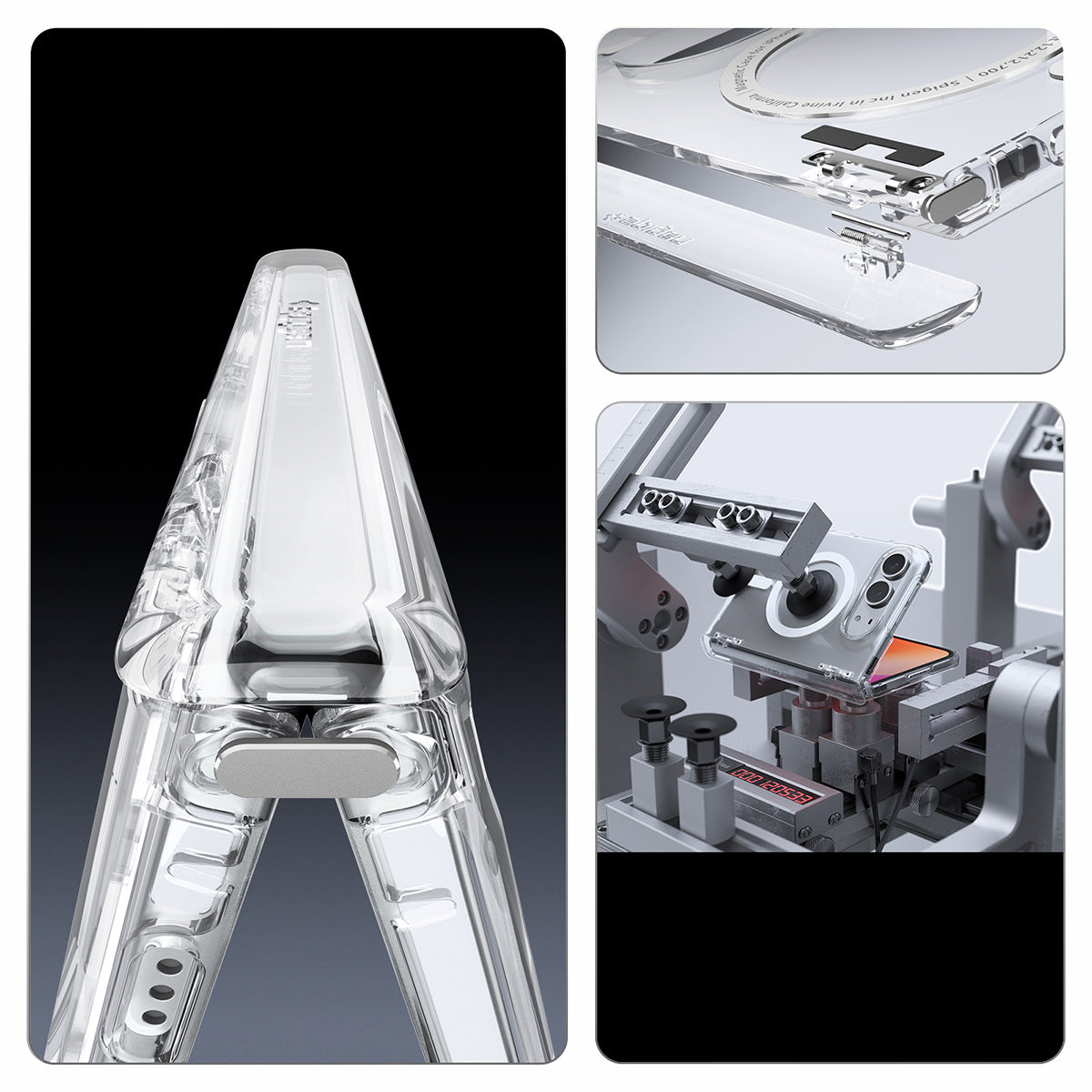 Handyhülle für iPhone Duo, Spigen Ultra Hybrid Pro Mag mit MagSafe, Transparent-Weiß (6/14)