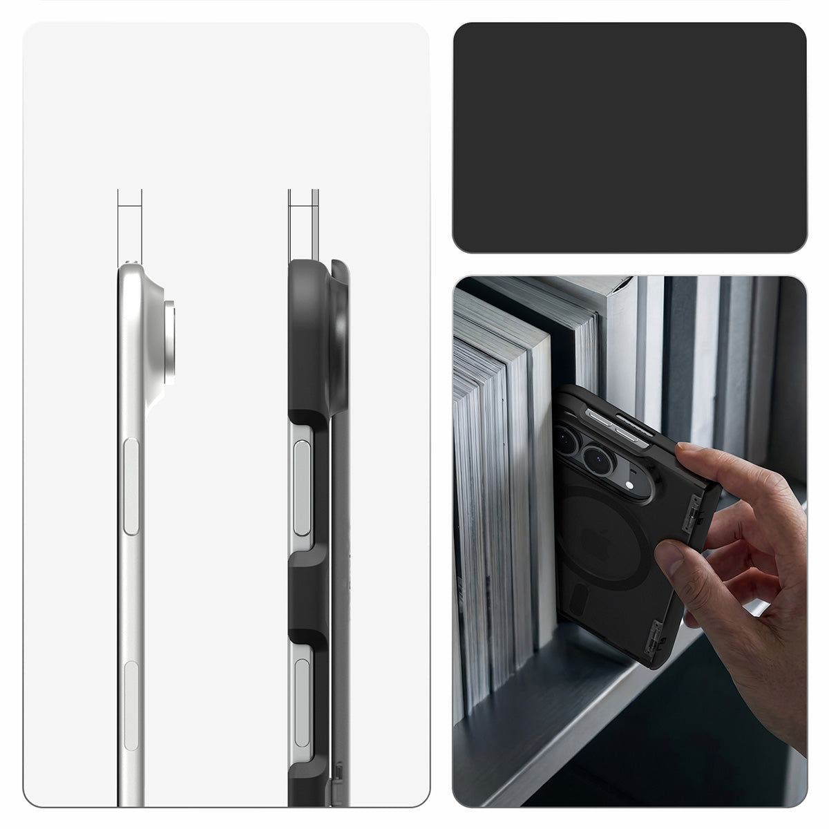 Handyhülle für iPhone Duo, Spigen Ultra Hybrid Pro Mag mit MagSafe, Rauchfarben-Schwarz (2/14)