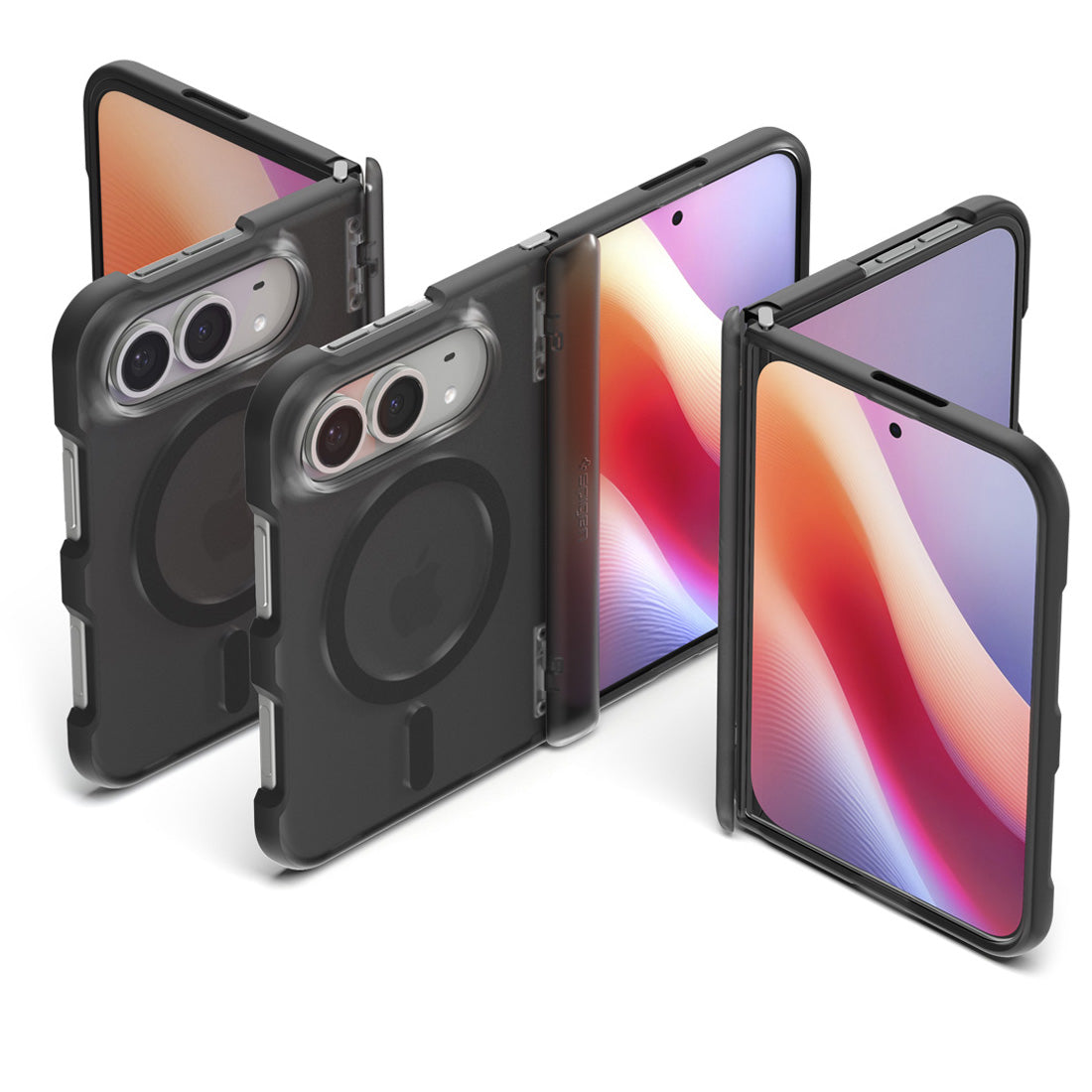 Handyhülle für iPhone Duo, Spigen Ultra Hybrid Pro Mag mit MagSafe, Rauchfarben-Schwarz (4/14)