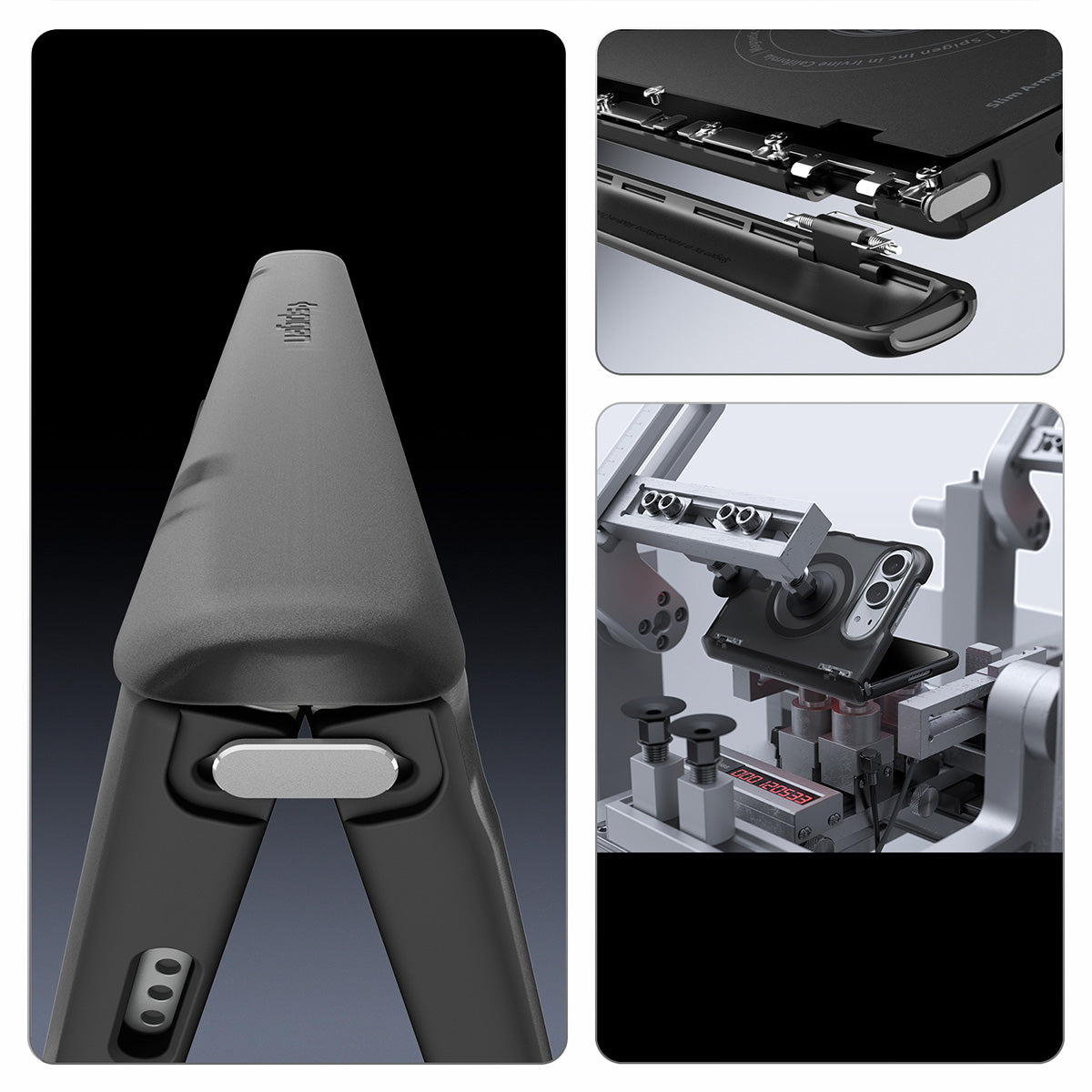 Handyhülle für iPhone Duo, Spigen Ultra Hybrid Pro Mag mit MagSafe, Rauchfarben-Schwarz (6/14)