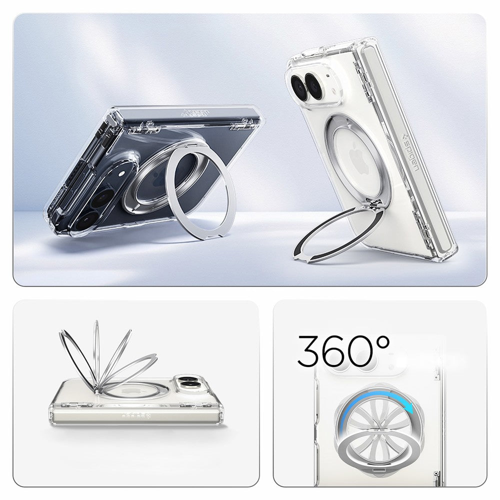 Handyhülle für iPhone Duo, Spigen Ultra Hybrid Pro S Mag mit MagSafe, Transparent (6/16)