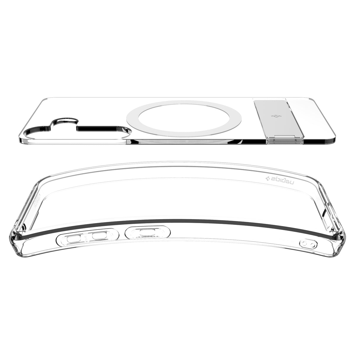 Handyhülle für Galaxy S25, Spigen Ultra Hybrid S Mag mit MagSafe, Transparent-Weiß