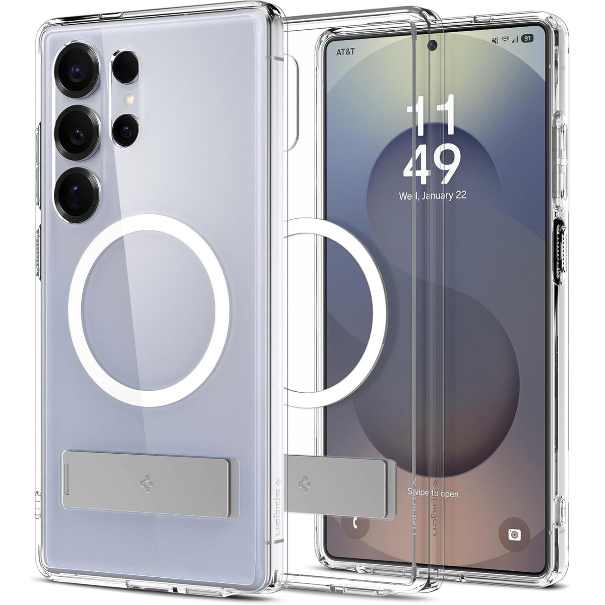 Handyhülle für Galaxy S25 Ultra, Spigen Ultra Hybrid S Mag mit MagSafe, Transparent-Weiß