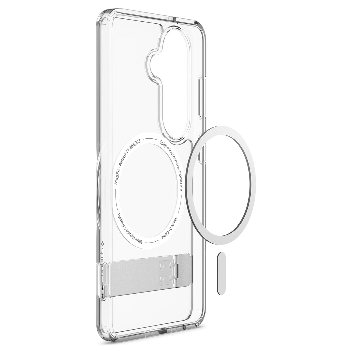 Handyhülle für Galaxy S26, Spigen Ultra Hybrid S Mag mit MagSafe, Transparent-Weiß