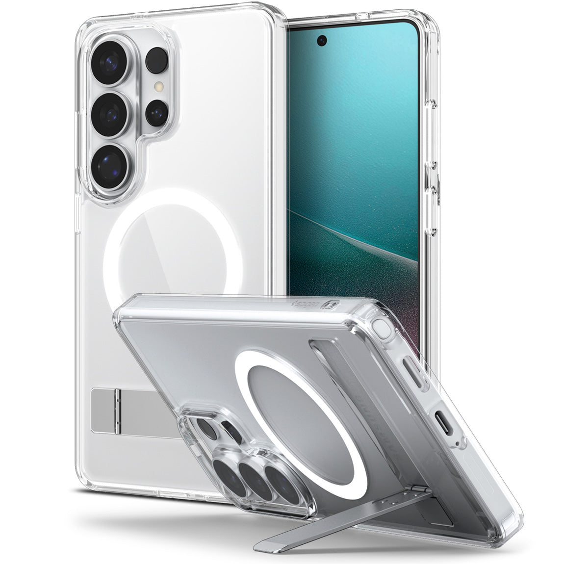 Handyhülle für Galaxy S26 Ultra, Spigen Ultra Hybrid S Mag mit MagSafe, Transparent-Weiß