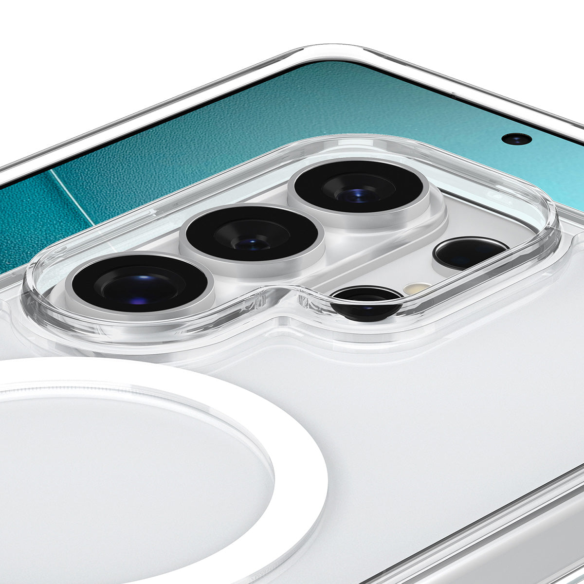 Handyhülle für Galaxy S26 Ultra, Spigen Ultra Hybrid S Mag mit MagSafe, Transparent-Weiß