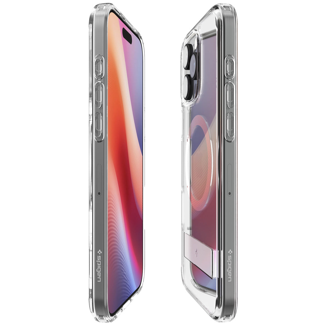 Handyhülle für iPhone 16 Pro, Spigen Ultra Hybrid S Mag mit MagSafe, Transparent-Weiß