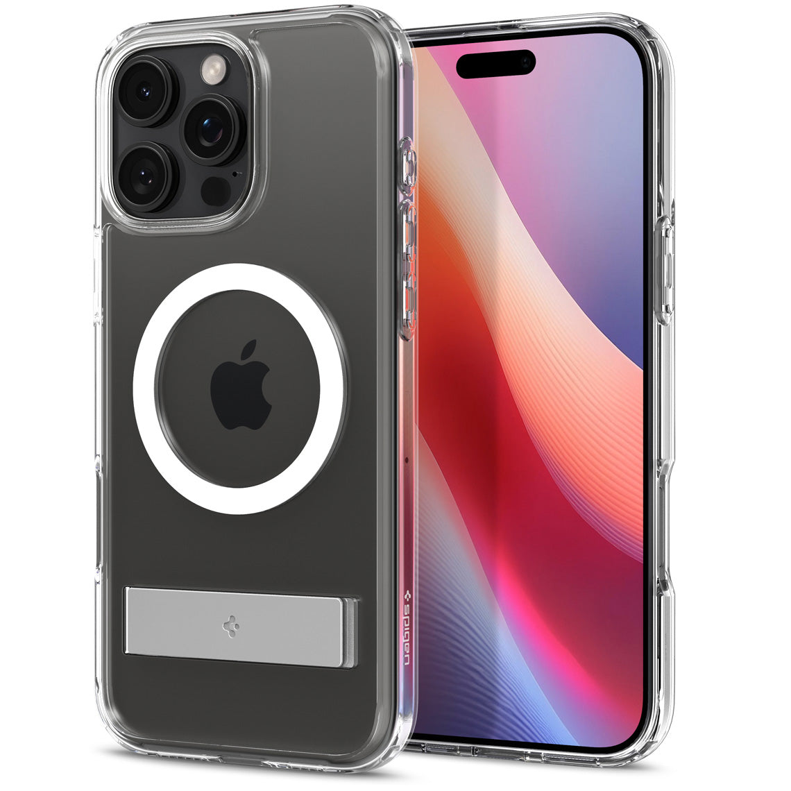 Handyhülle für iPhone 16 Pro, Spigen Ultra Hybrid S Mag mit MagSafe, Transparent-Weiß