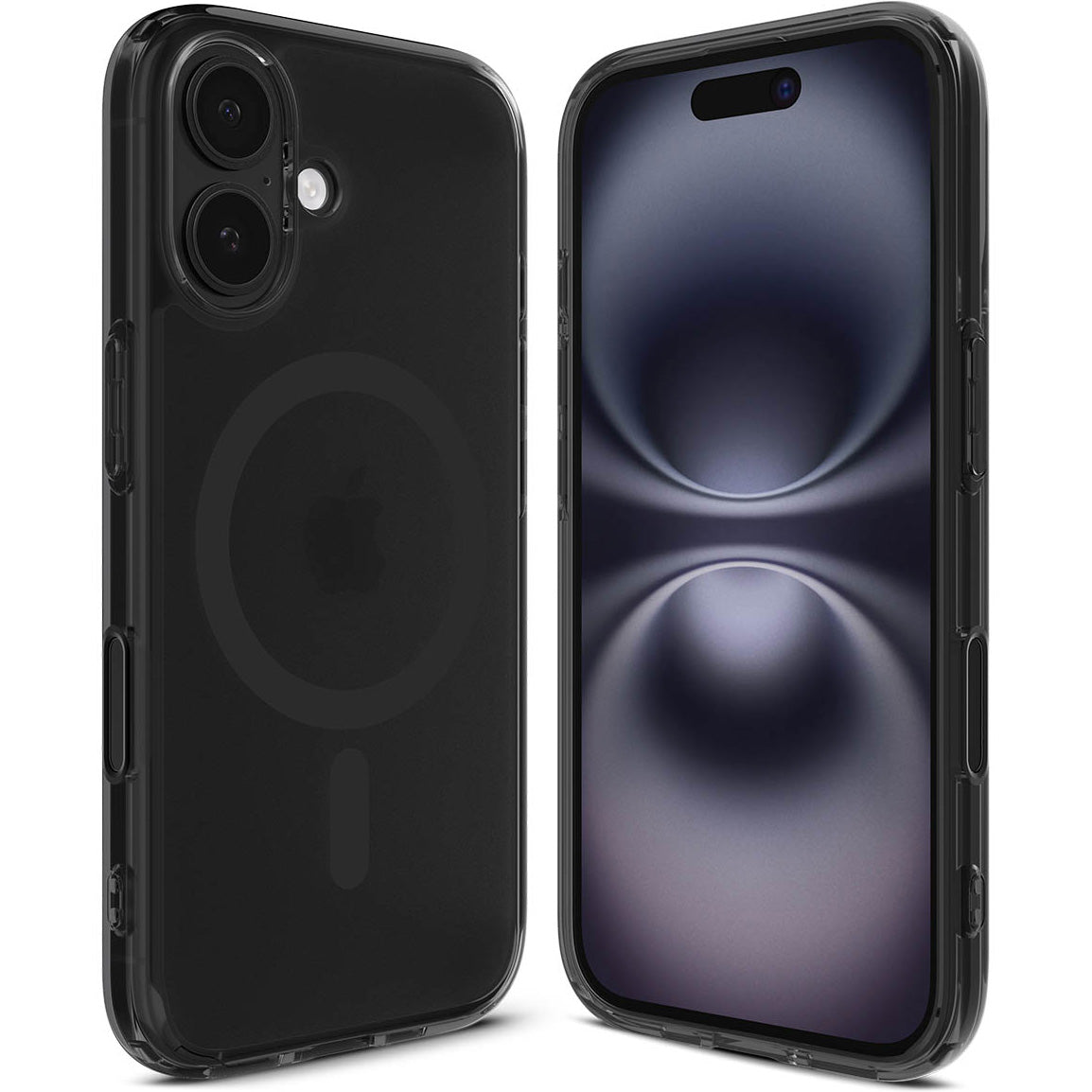 Handyhülle für iPhone 16, Spigen Ultra Hybrid T Mag (CC) mit MagSafe, Durchscheinend-Schwarz