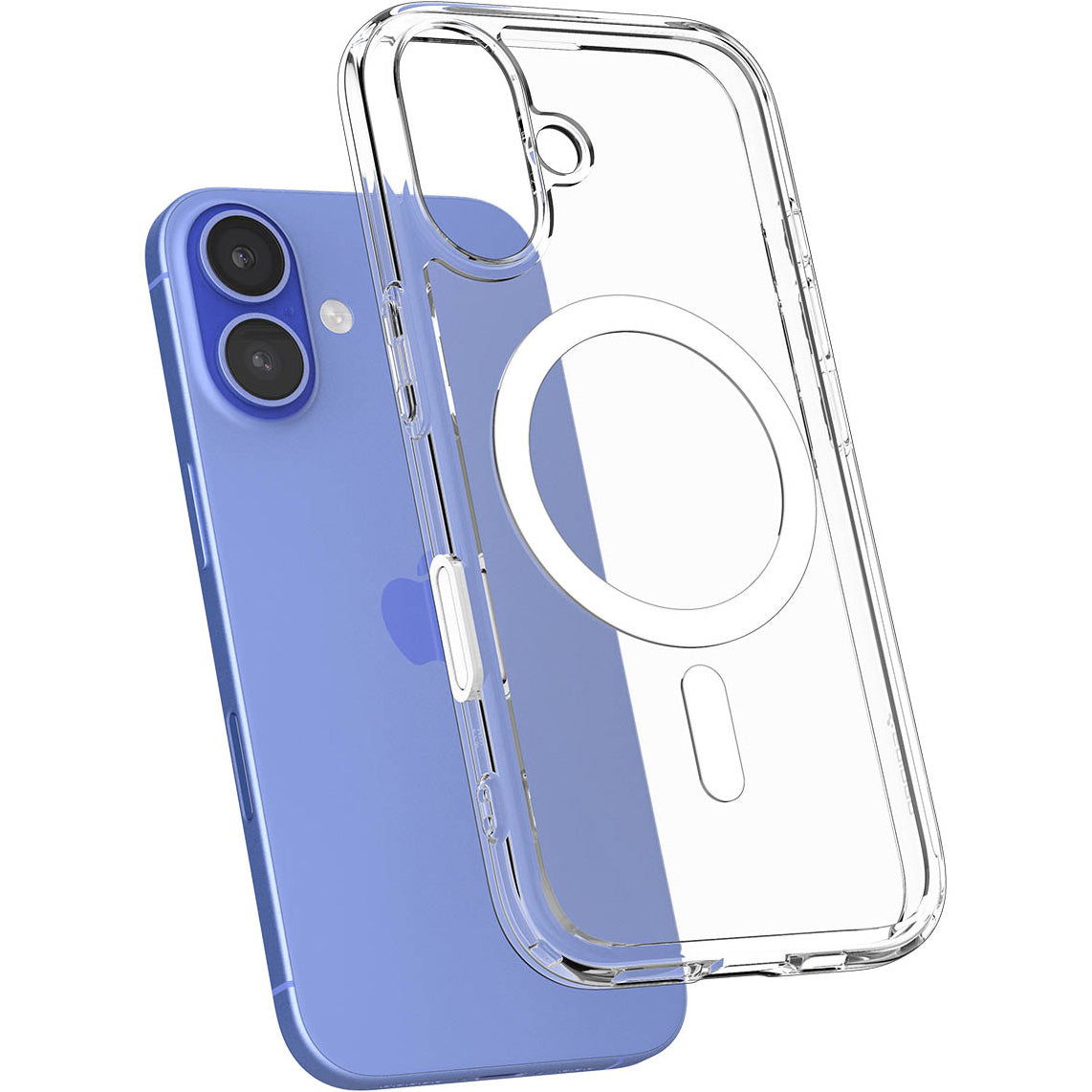 Handyhülle für iPhone 16, Spigen Ultra Hybrid T Mag (CC) mit MagSafe, Transparent-Weiß