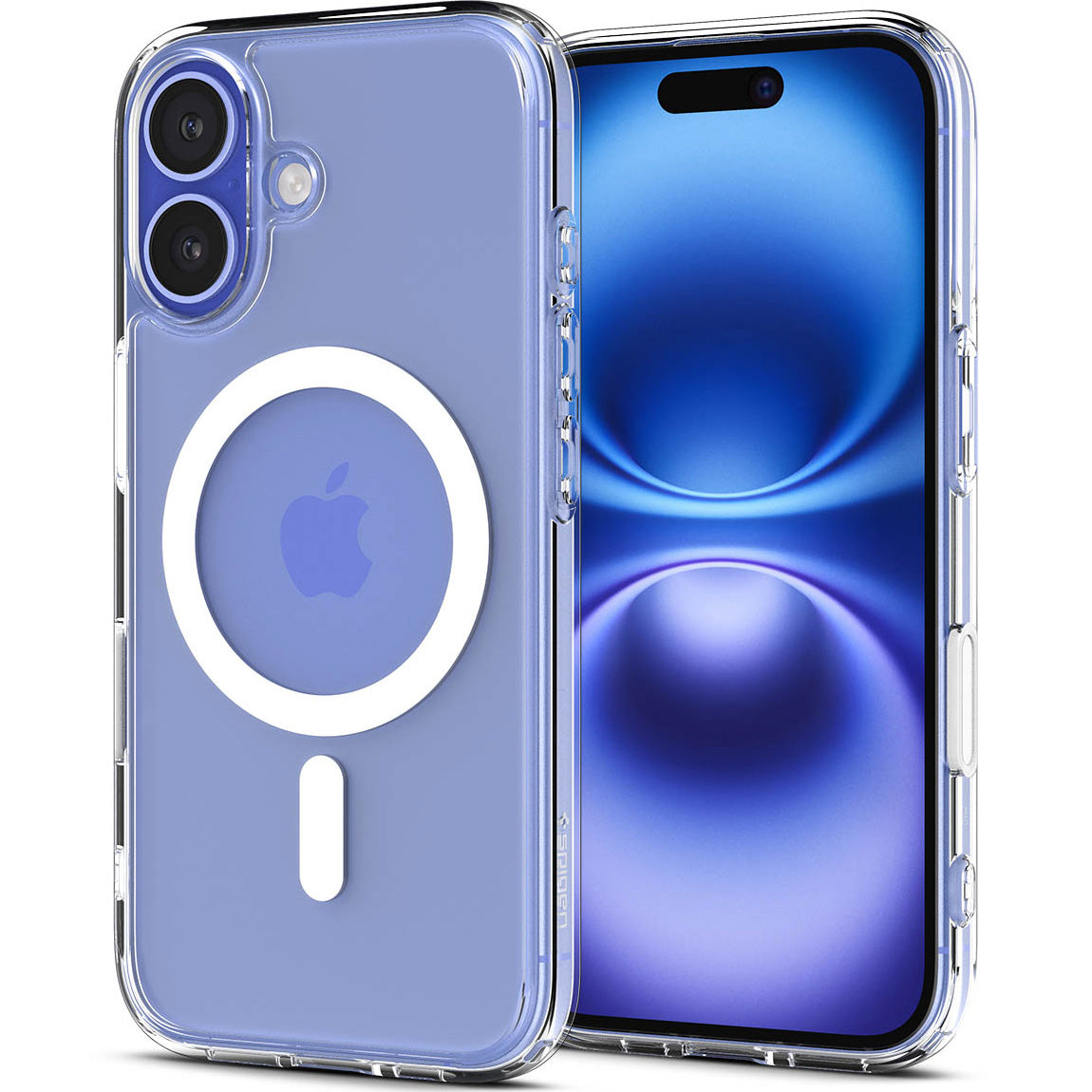 Handyhülle für iPhone 16, Spigen Ultra Hybrid T Mag (CC) mit MagSafe, Transparent-Weiß