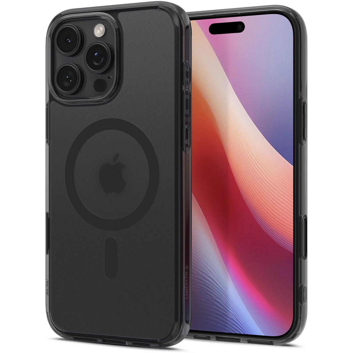 Handyhülle für iPhone 16 Pro Max, Spigen Ultra Hybrid T Mag (CC) mit MagSafe, Durchscheinend-Schwarz