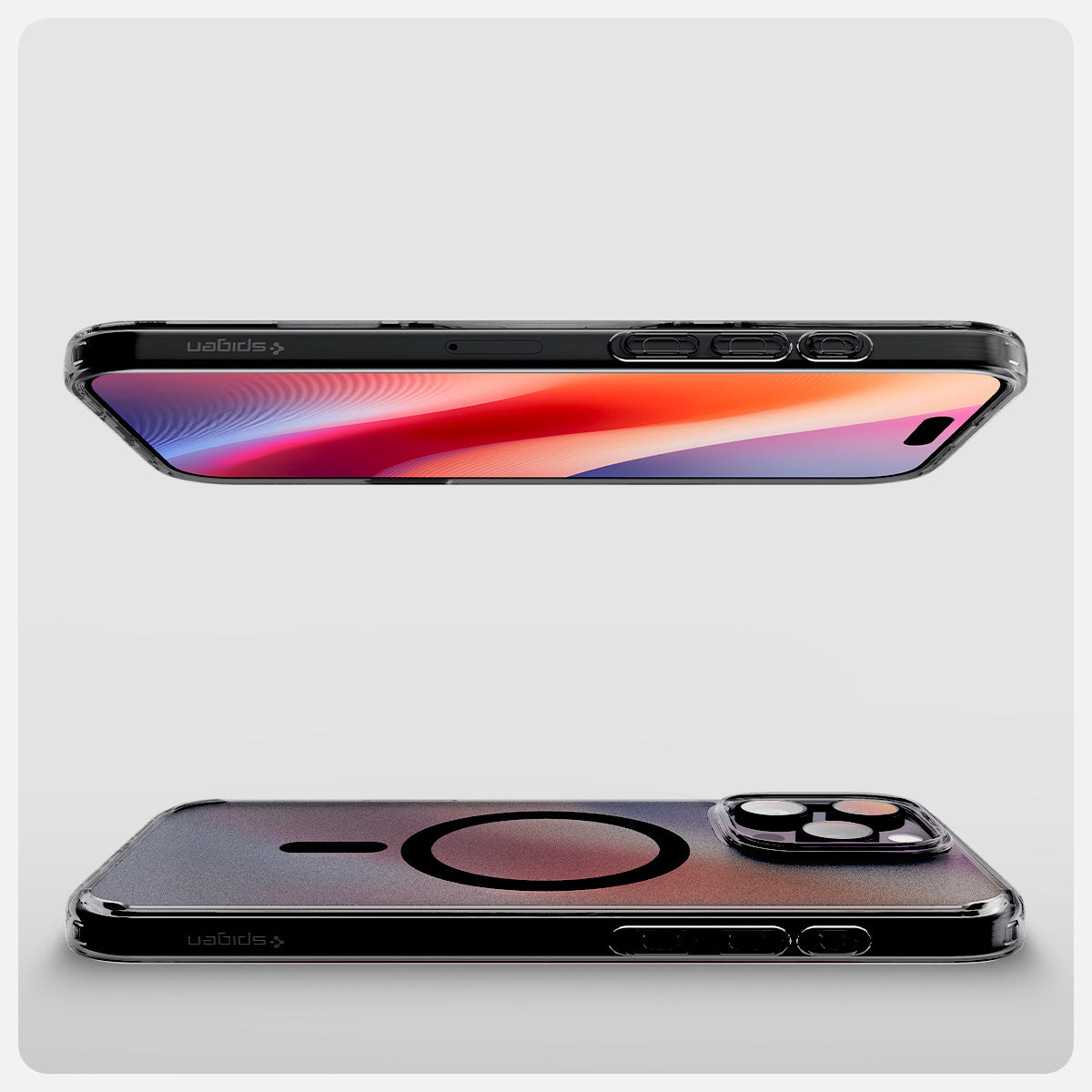 Handyhülle für iPhone 16 Pro Max, Spigen Ultra Hybrid T Mag (CC) mit MagSafe, Durchscheinend-Schwarz