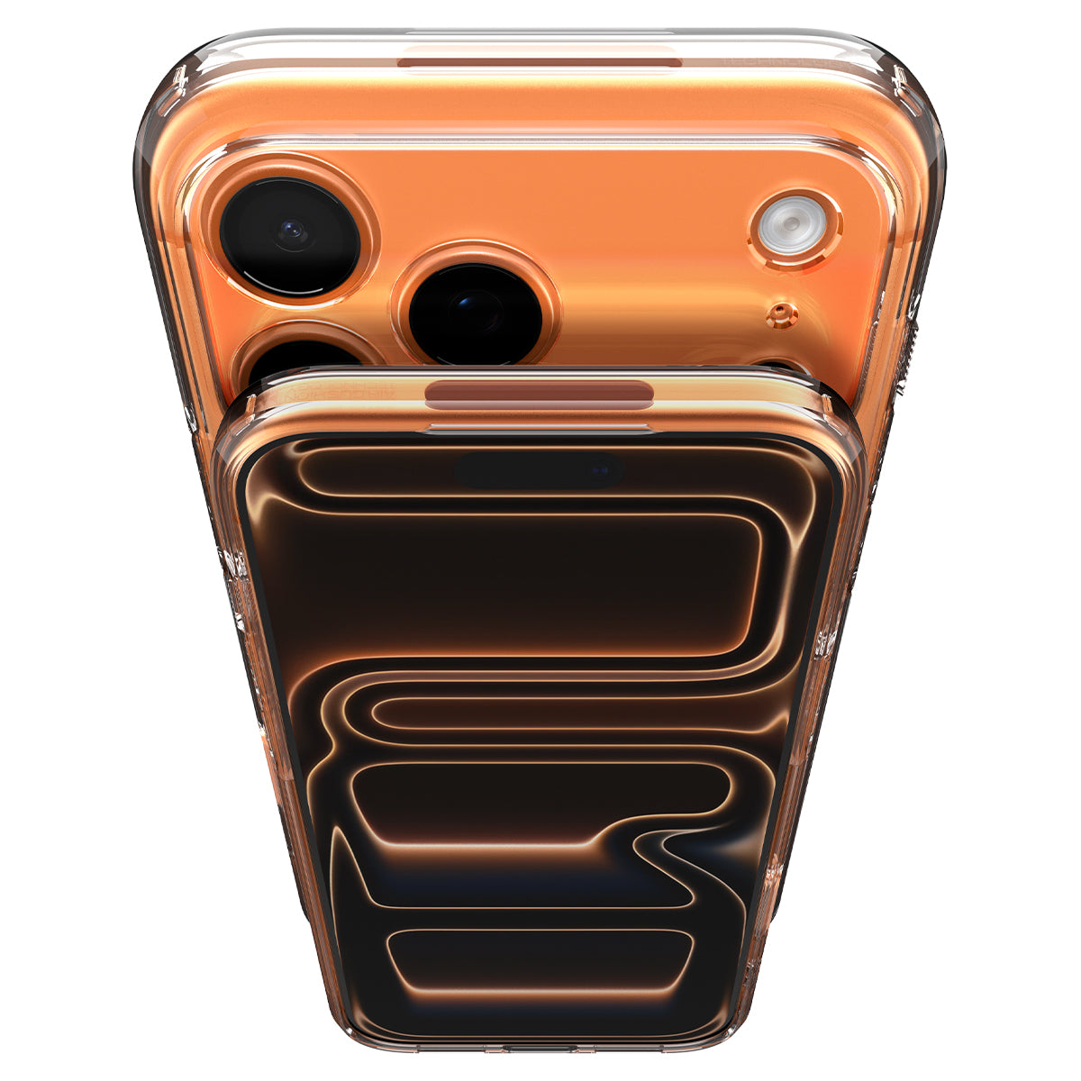 Handyhülle für iPhone 17 Pro Max, Spigen Ultra Hybrid T Mag (CC) mit MagSafe, Transparent-Orange