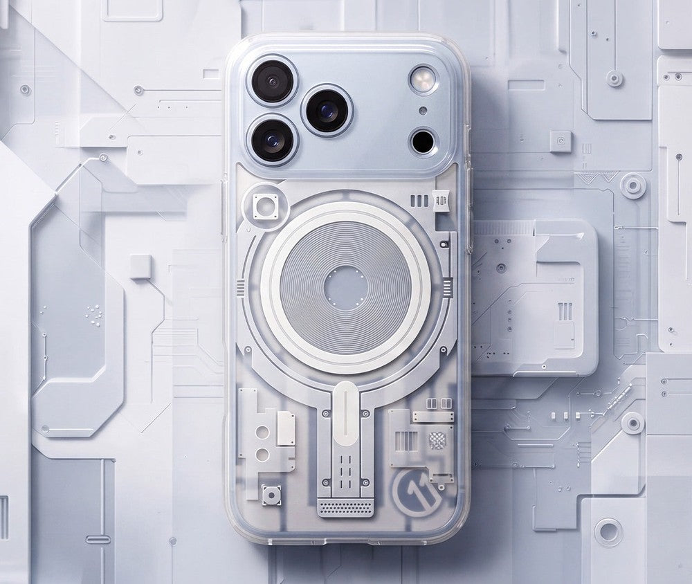Handyhülle für iPhone 18 Pro / 17 Pro, Spigen Ultra Hybrid T Mag (CC) mit MagSafe, Transparent-Gemustert (C11 Element) (8/10)