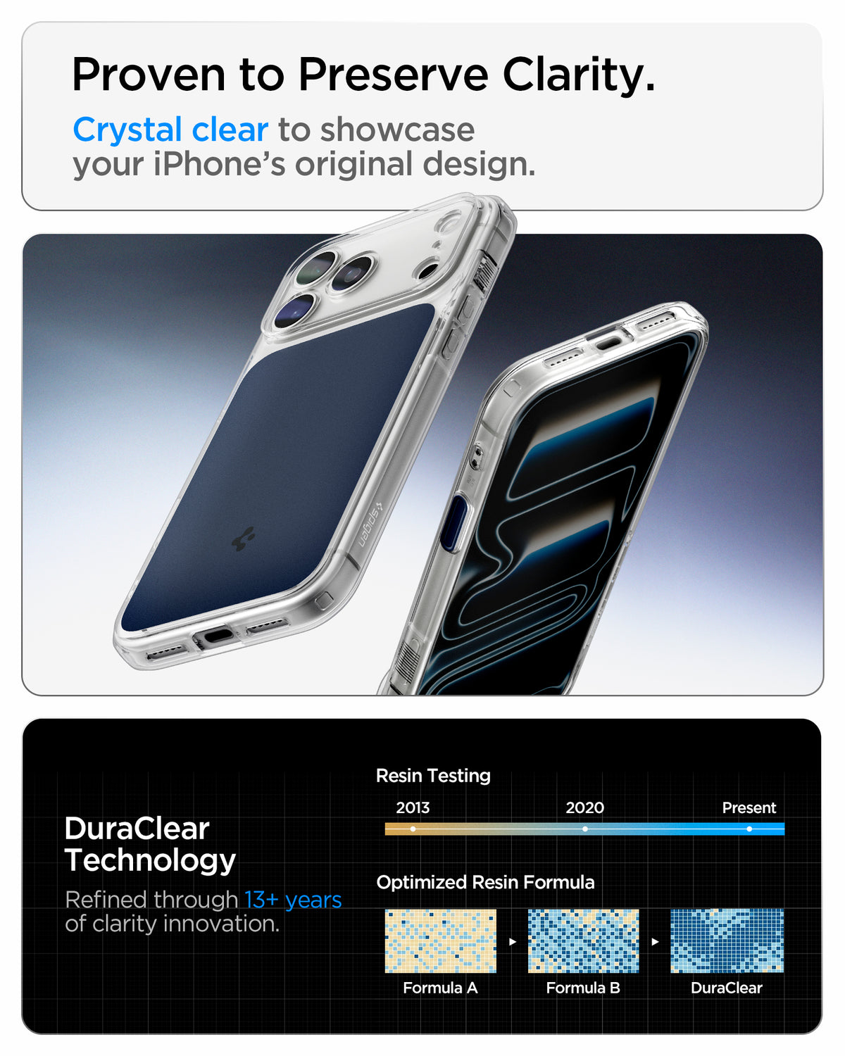 Handyhülle für iPhone 18 Pro, Spigen Ultra Hybrid T Mag (CC) mit MagSafe, Transparent-Dunkelblau (5/15)