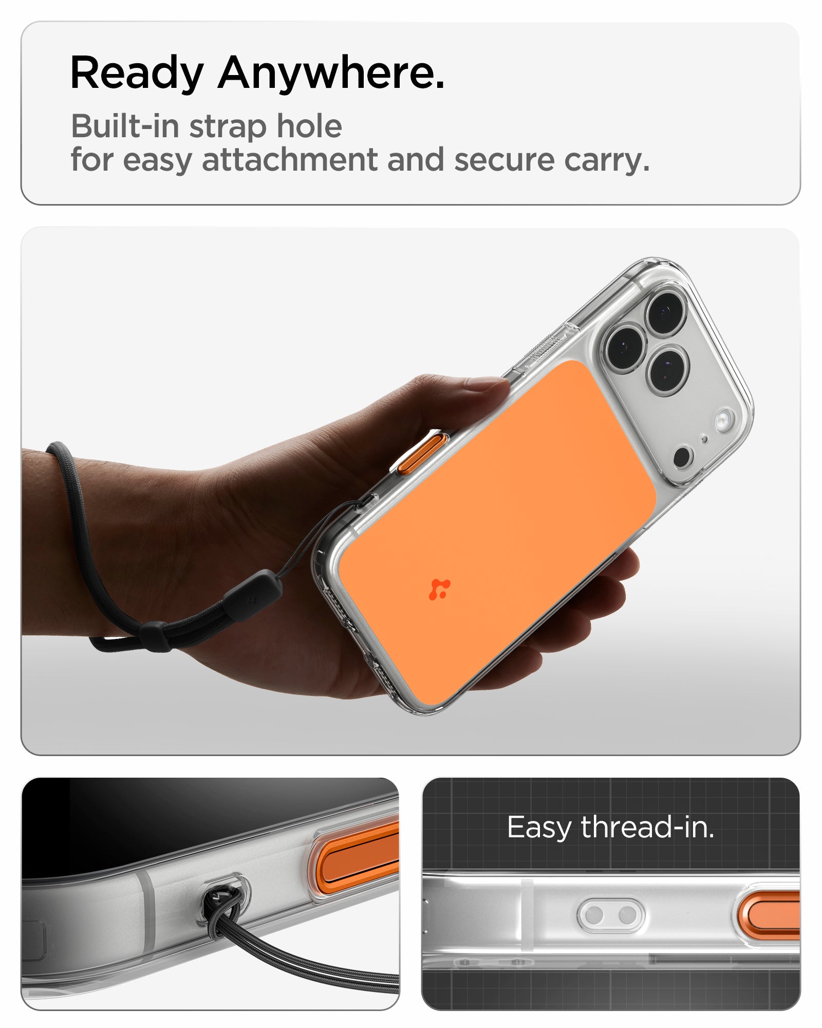 Handyhülle für iPhone 18 Pro Max, Spigen Ultra Hybrid T Mag (CC) mit MagSafe, Transparent-Orange (8/15)
