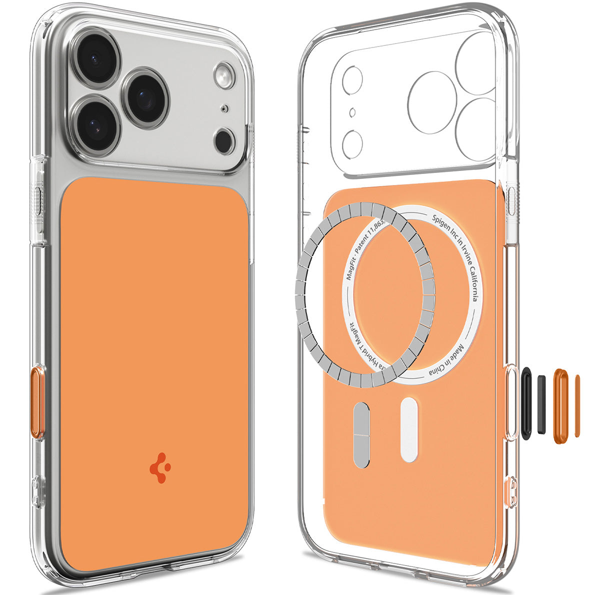 Handyhülle für iPhone 18 Pro Max, Spigen Ultra Hybrid T Mag (CC) mit MagSafe, Transparent-Orange (9/15)