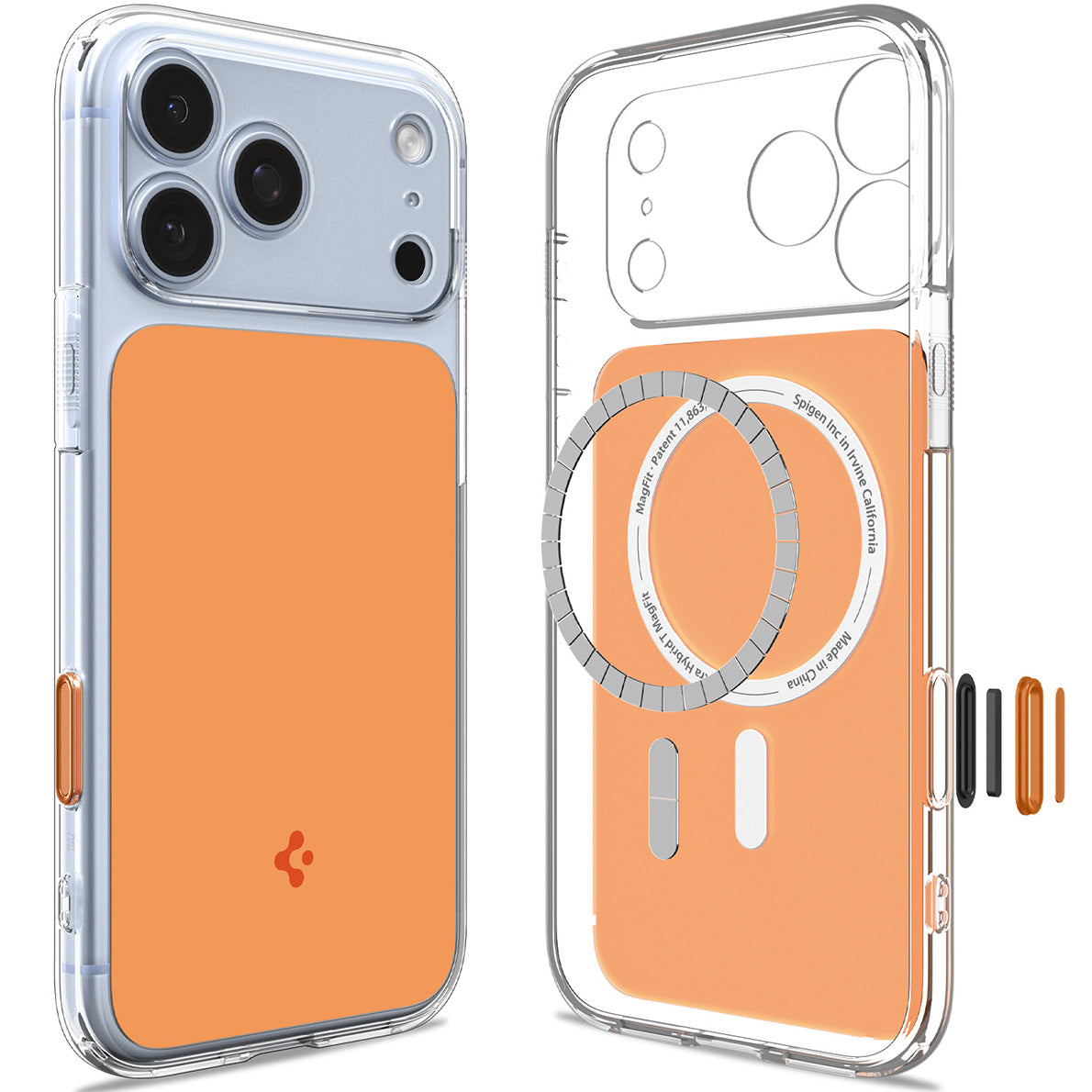 Handyhülle für iPhone 18 Pro Max, Spigen Ultra Hybrid T Mag (CC) mit MagSafe, Transparent-Orange (9/15)