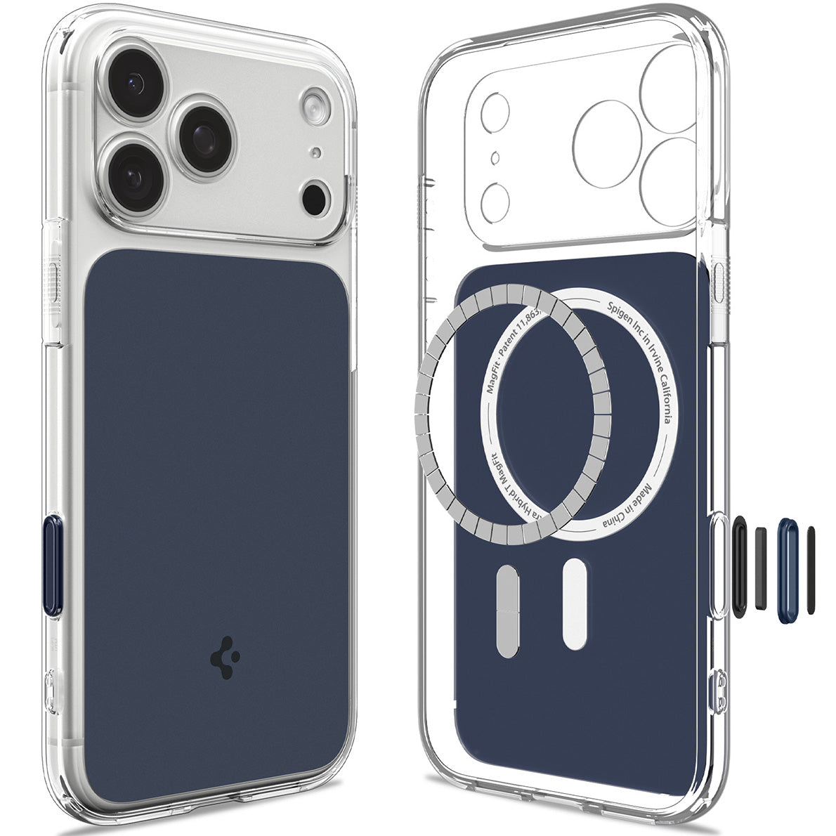 Handyhülle für iPhone 18 Pro Max, Spigen Ultra Hybrid T Mag (CC) mit MagSafe, Transparent-Dunkelblau (9/15)