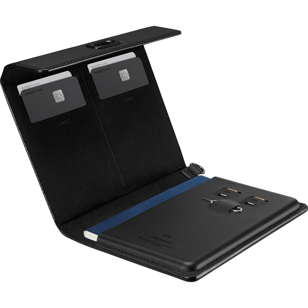 RFID-Brieftasche, Karten-/Passport-/Dokumentenetui, Spigen Universal Passport Holder, Schwarz