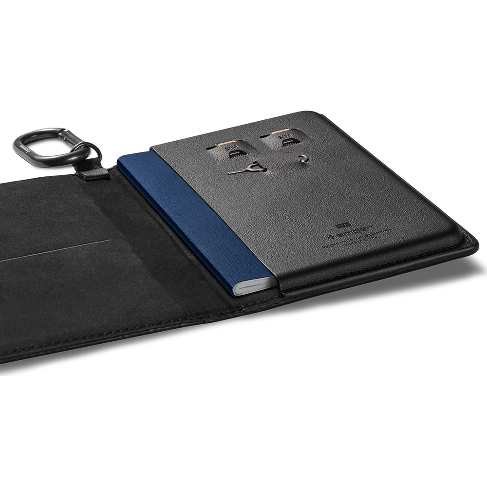 RFID-Brieftasche, Karten-/Passport-/Dokumentenetui, Spigen Universal Passport Holder, Schwarz