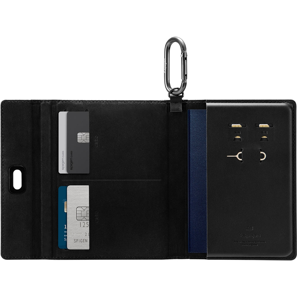 RFID-Brieftasche, Karten-/Passport-/Dokumentenetui, Spigen Universal Passport Holder, Schwarz
