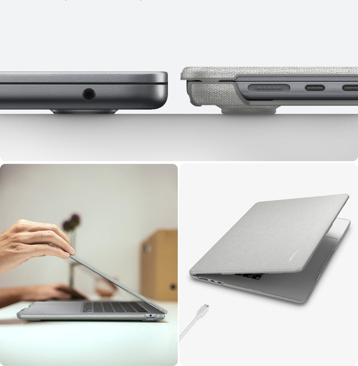 Schutzhülle für MacBook Air 13.6" M5 / M4 / M3 / M2, Spigen Urban Fit, Grau