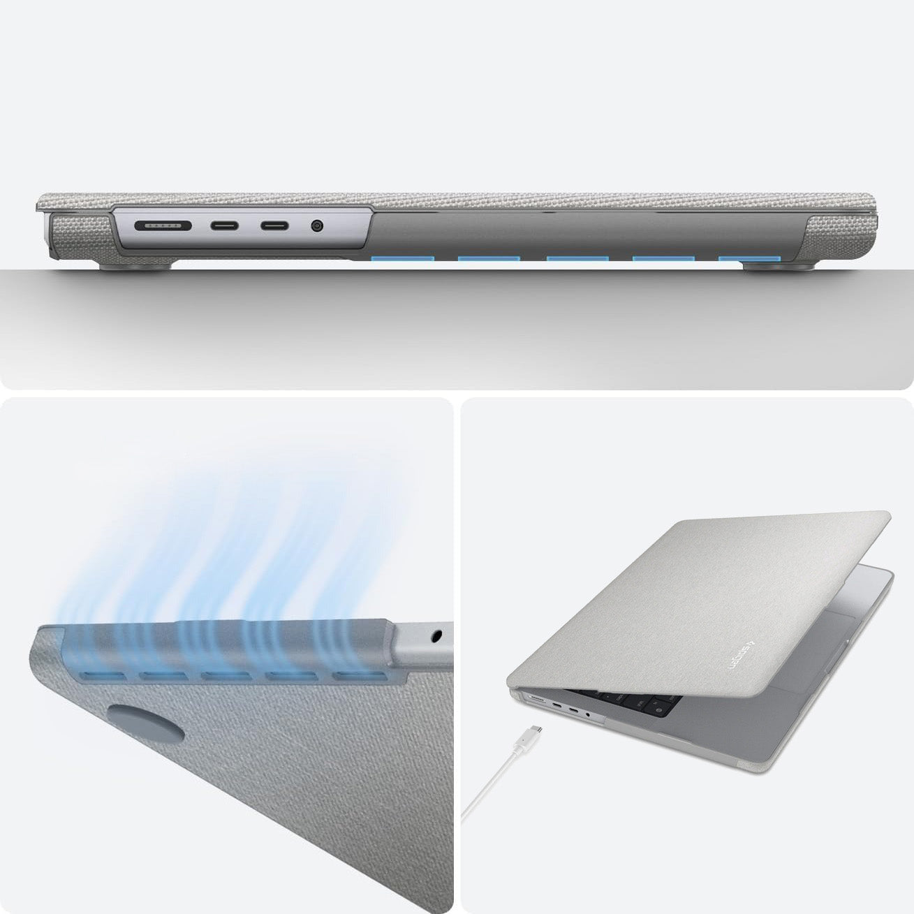 Schutzhülle für MacBook Pro 16" 2026-2021, Spigen Urban Fit, Grau