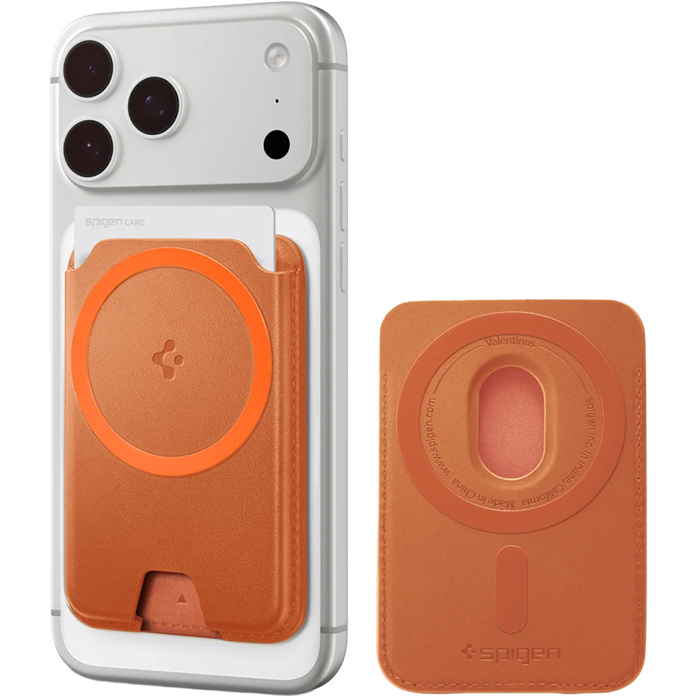 Kartenhalter für MagSafe, für 3 Karten, Spigen Valentinus Wallet, Orange