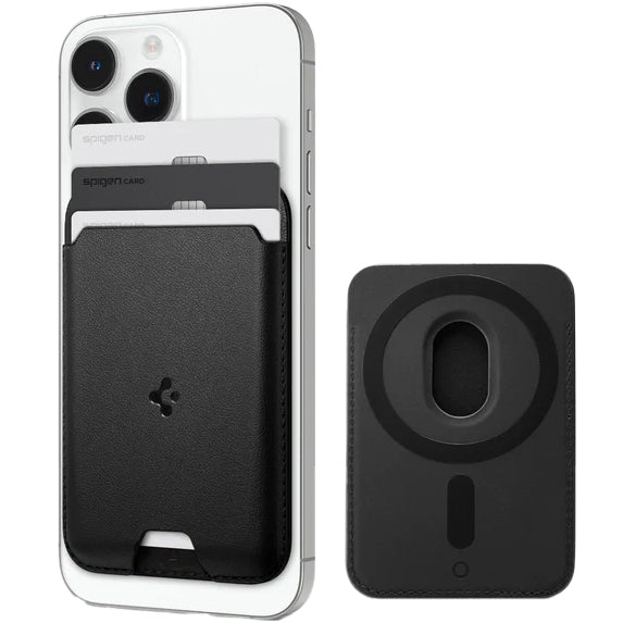 Magnetisches Kartenetui Spigen Valentinus Wallet für MagSafe, Schwarz