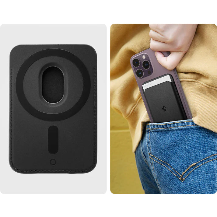 Magnetisches Kartenetui Spigen Valentinus Wallet für MagSafe, Schwarz