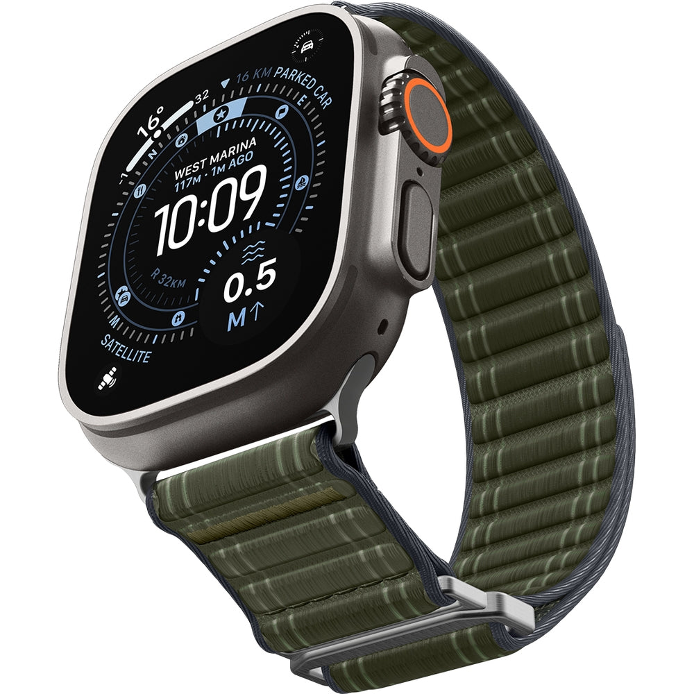 Nylon Armband für Apple Watch 49/46/45/44 mm, Spigen WBF0, Grün