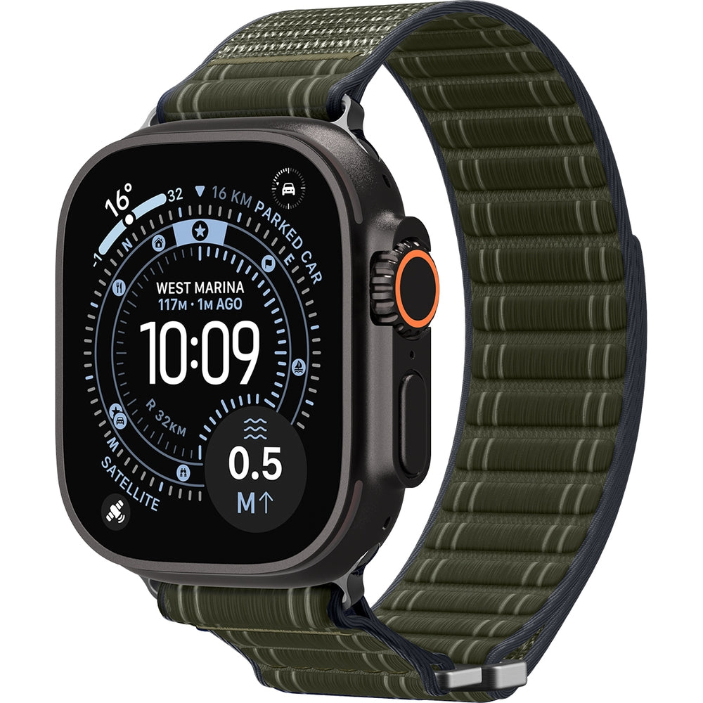 Nylon Armband für Apple Watch 49/46/45/44 mm, Spigen WBF0, Grün