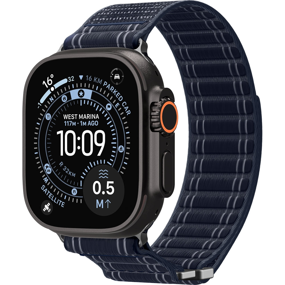 Nylon Armband für Apple Watch 49/46/45/44 mm, Spigen WBF0, Dunkelblau