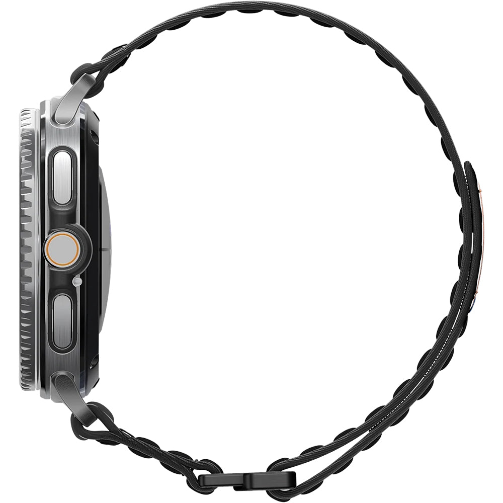 Nylon Armband für Galaxy Watch 9 40 mm / 44 mm / 8 40 mm / 44 mm / 8 Classic 46 mm, Spigen WBF0, Schwarz
