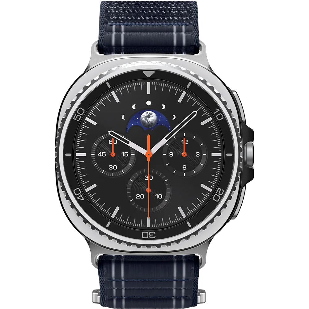 Nylon Armband für Galaxy Watch 9 40 mm / 44 mm / 8 40 mm / 44 mm / 8 Classic 46 mm, Spigen WBF0, Dunkelblau