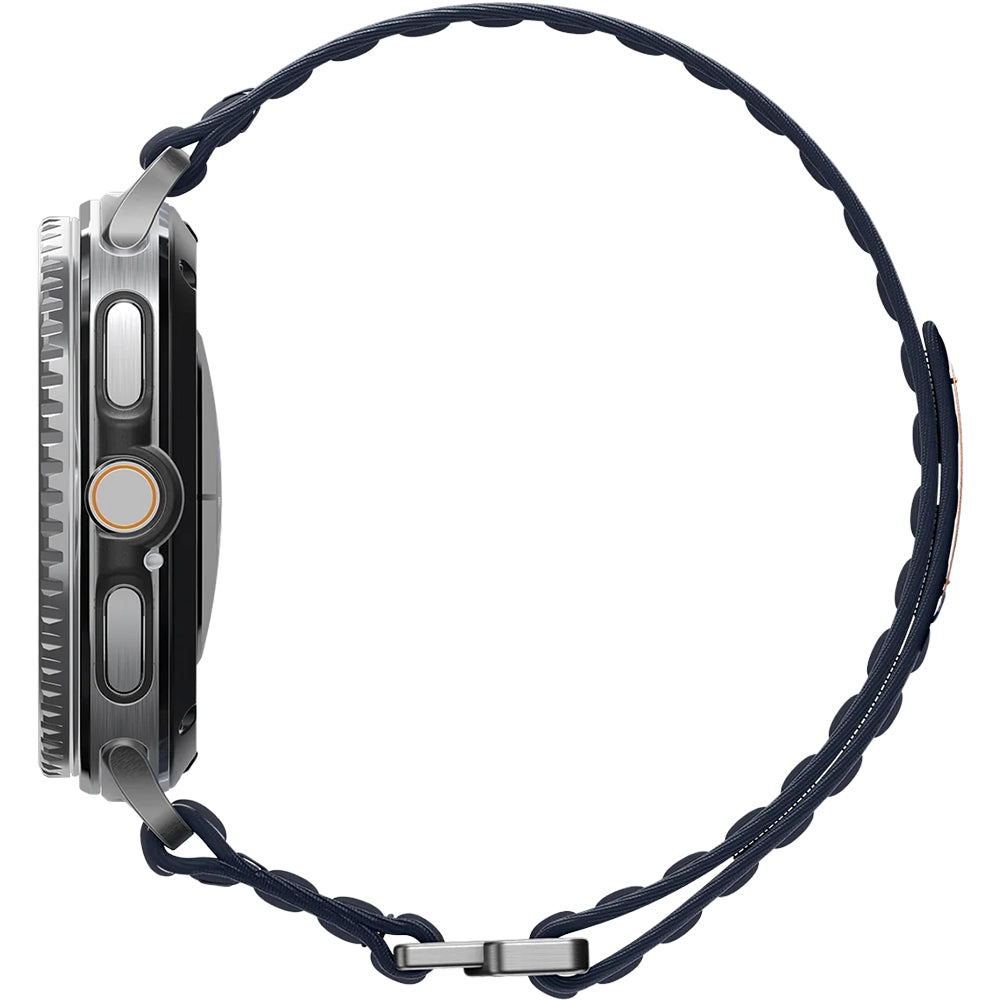 Nylon Armband für Galaxy Watch 9 40 mm / 44 mm / 8 40 mm / 44 mm / 8 Classic 46 mm, Spigen WBF0, Dunkelblau