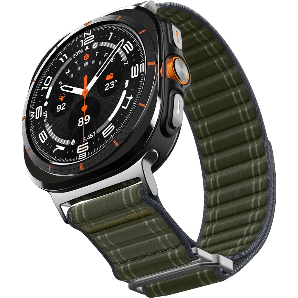 Nylon Armband für Galaxy Watch Ultra 2 / Ultra, Spigen WBF0, Grün
