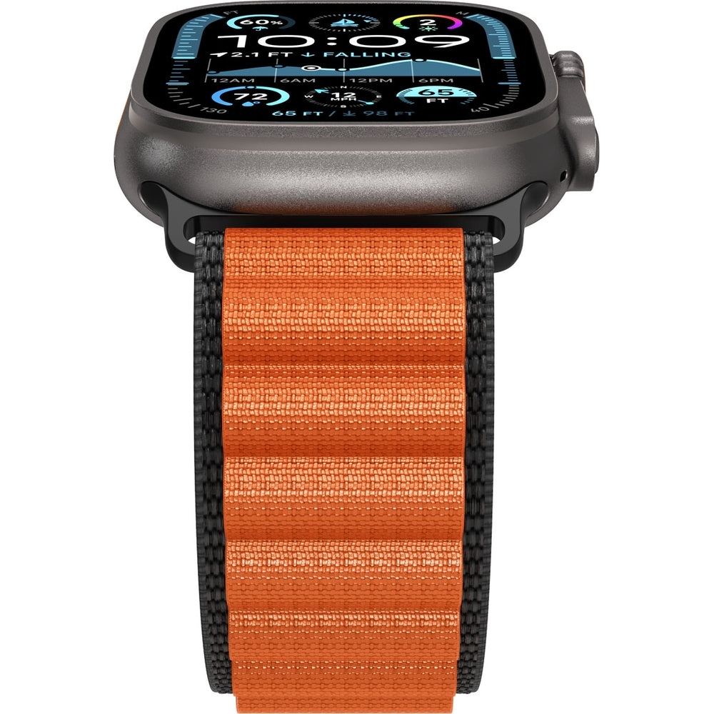 Armband für Apple Watch 49/46/45/44 mm, Spigen WBF1 Band, Schwarz-Orange