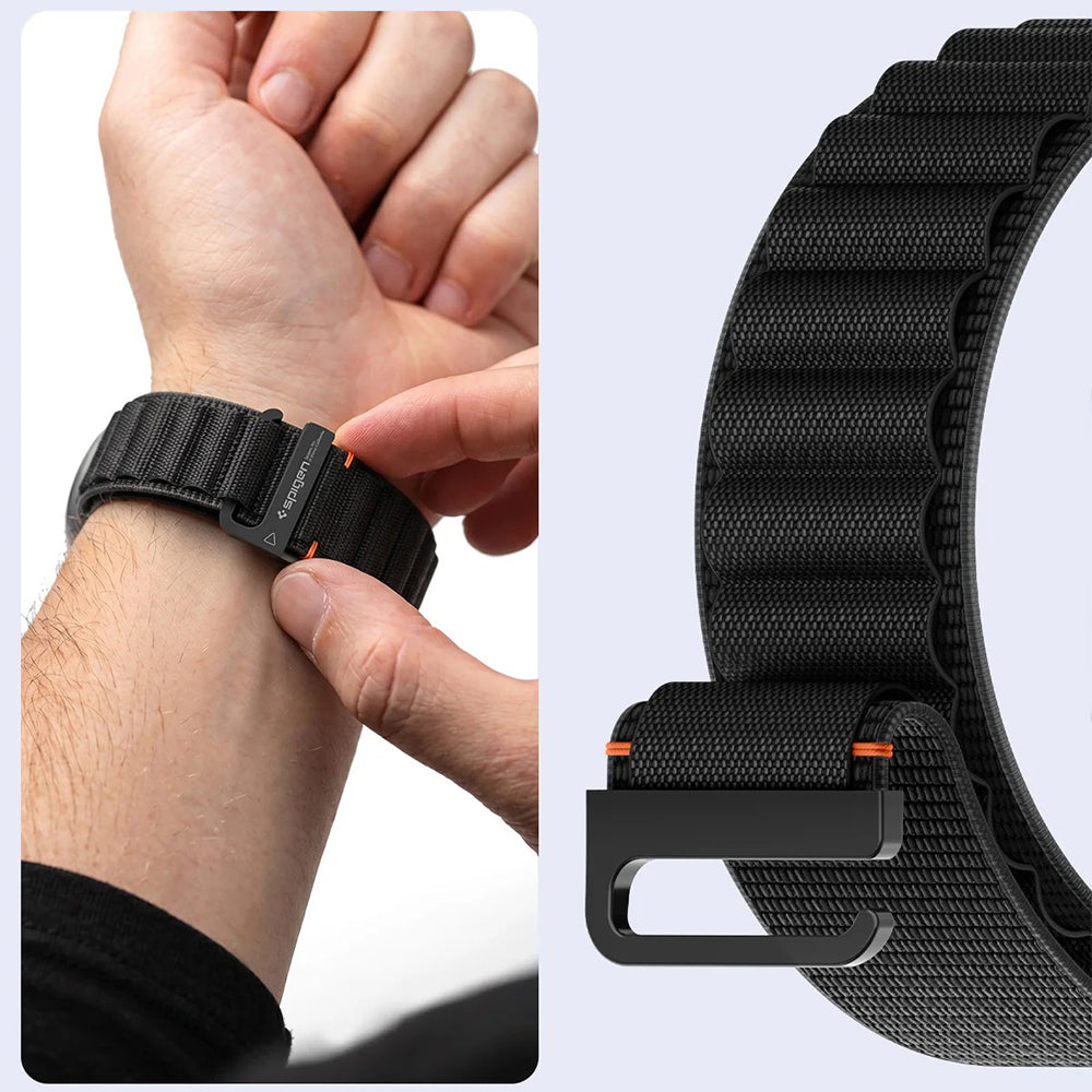 Armband für Galaxy Watch 9 40 mm / 44 mm / 8 40 mm / 44 mm / 8 Classic 46 mm, Spigen WBF1 Band, Schwarz