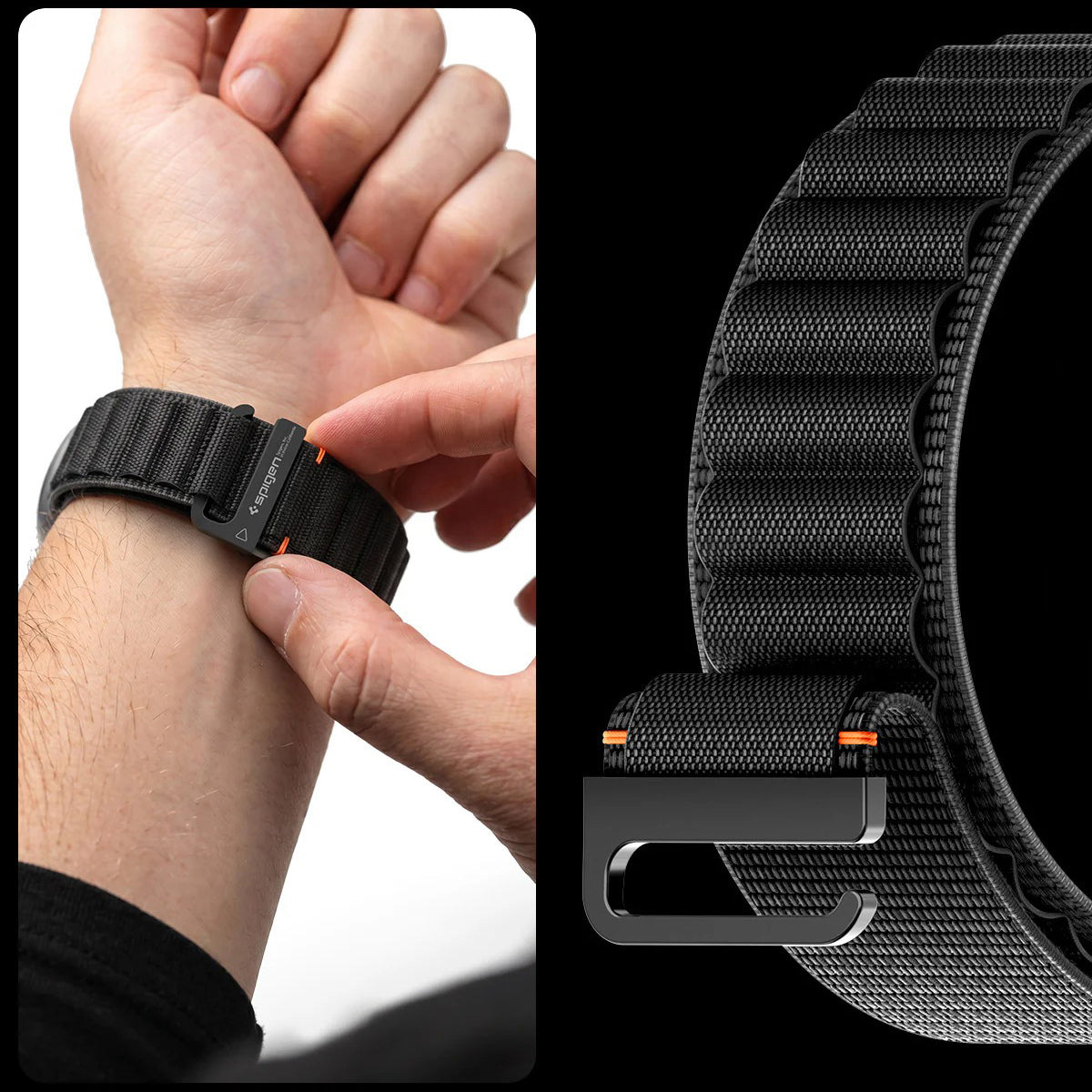 Armband für Galaxy Watch Ultra 2 / Ultra, Spigen WBF1 Band, Schwarz