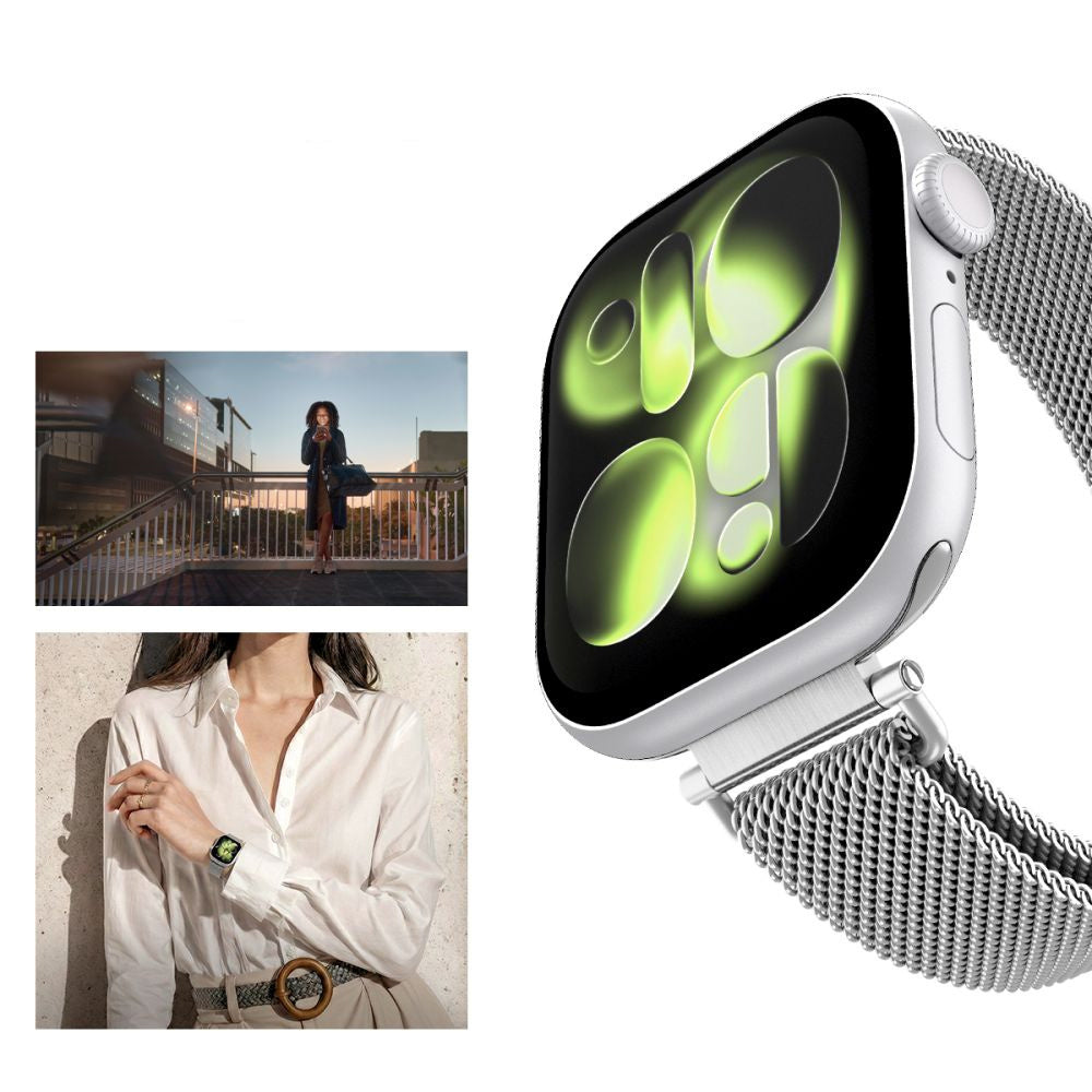 Armband für Apple Watch 42/41/40/38mm, Spigen WBM4, Silbern