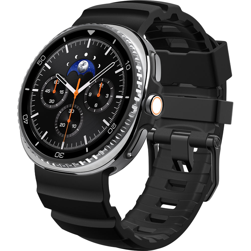 Silikonband für Galaxy Watch 9 40 mm / 44 mm / 8 40 mm / 44 mm / 8 Classic 46 mm, Spigen WBS2, Schwarz