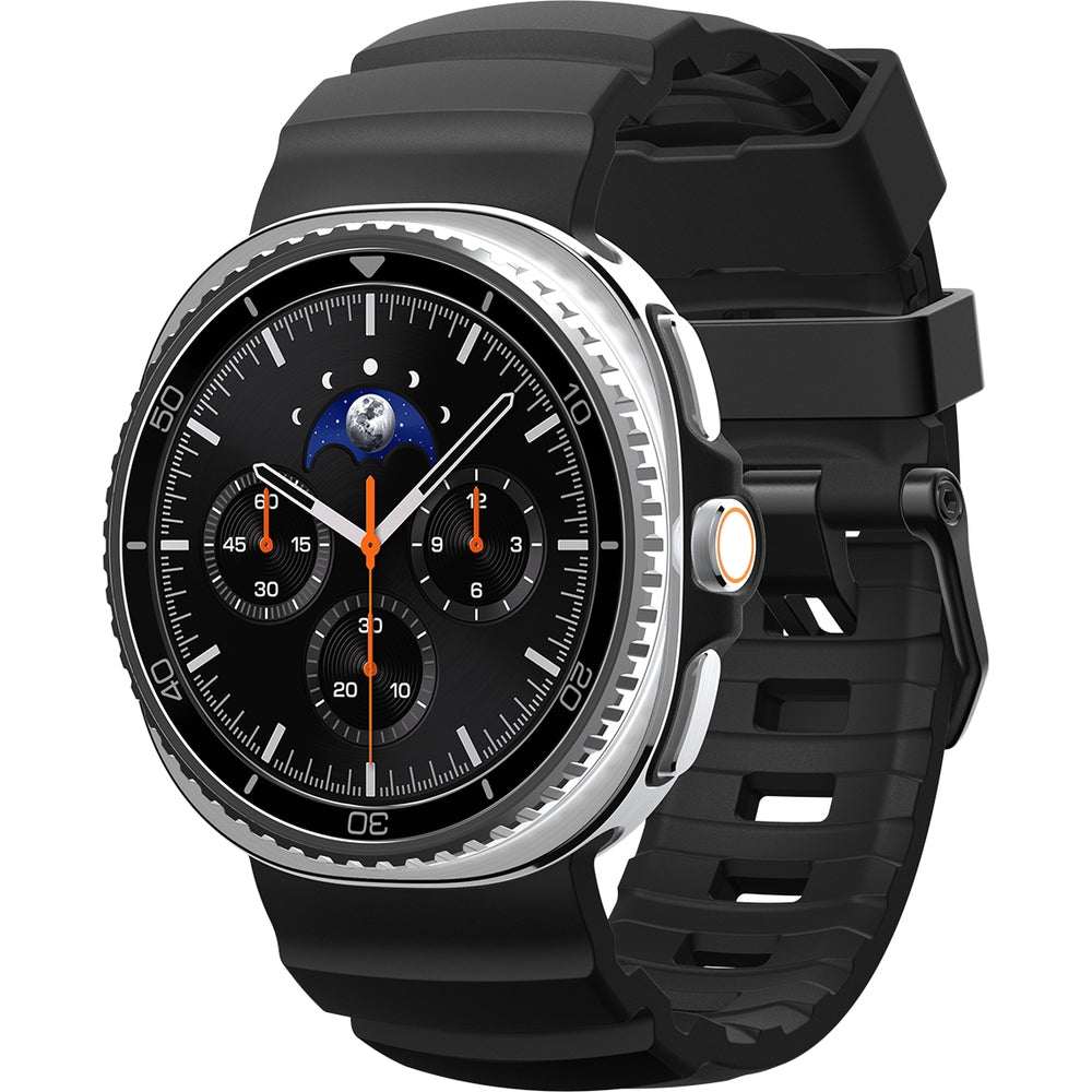 Silikonband für Galaxy Watch 9 40 mm / 44 mm / 8 40 mm / 44 mm / 8 Classic 46 mm, Spigen WBS2, Schwarz