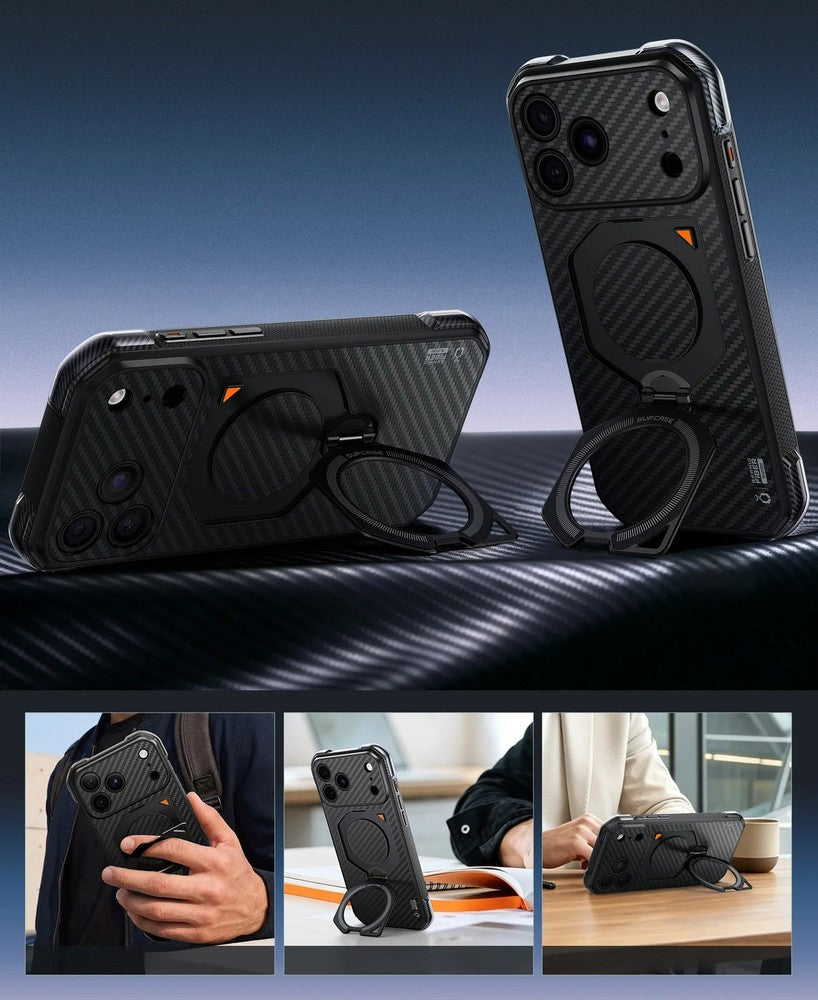 Handyhülle für iPhone 18 Pro Max / 17 Pro Max, Supcase UB Aero Mag Aramid (CC) mit MagSafe, Schwarz (5/12)