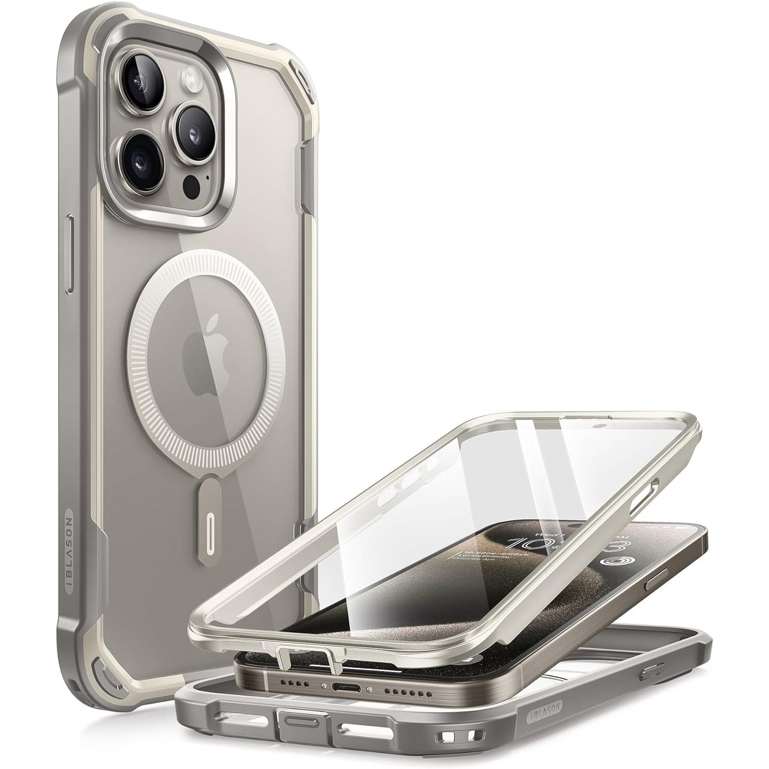 Schutzhülle für iPhone 15 Pro, Supcase i-Blason Ares Mag SP für MagSafe, Grau