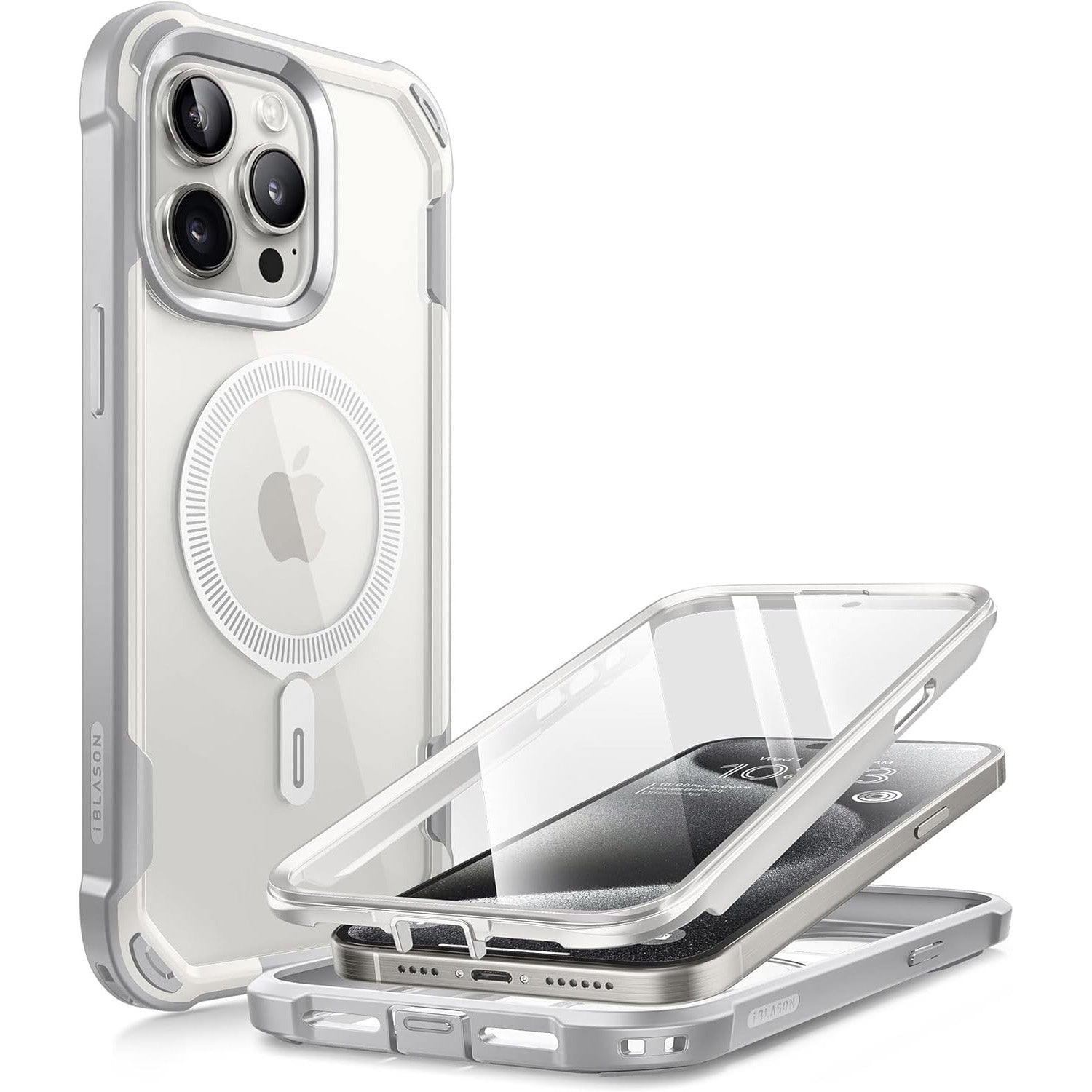 Schutzhülle für iPhone 15 Pro Max, Supcase i-Blason Ares Mag SP für MagSafe, Weiß